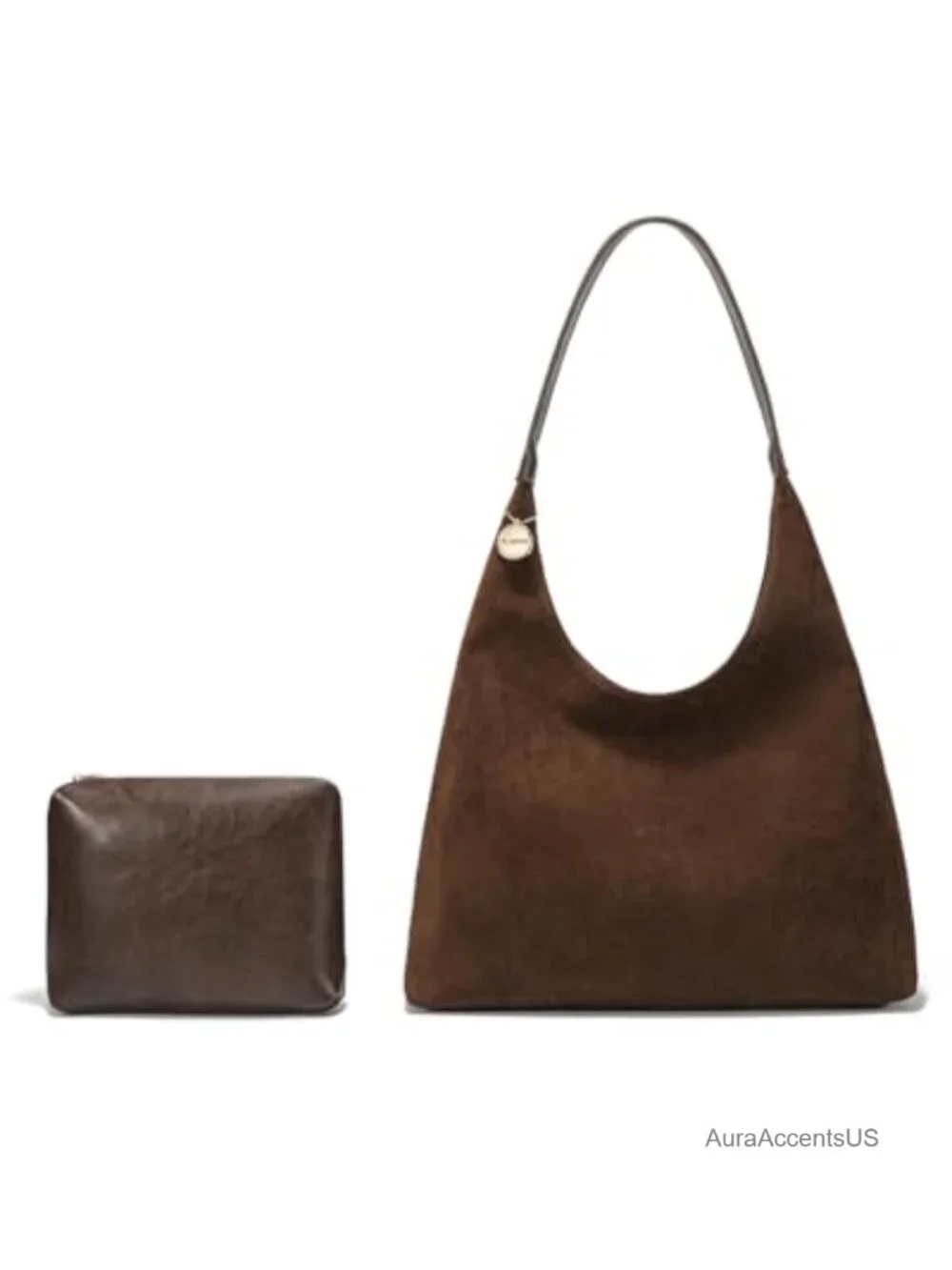 Faux Suede Tote Bag Women Slouchy Hobo Shoulder Purse Large Capacity